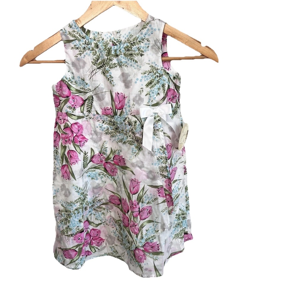NWT Tralala VINTAGE ROSE Dress Pink spring Floral size 4T